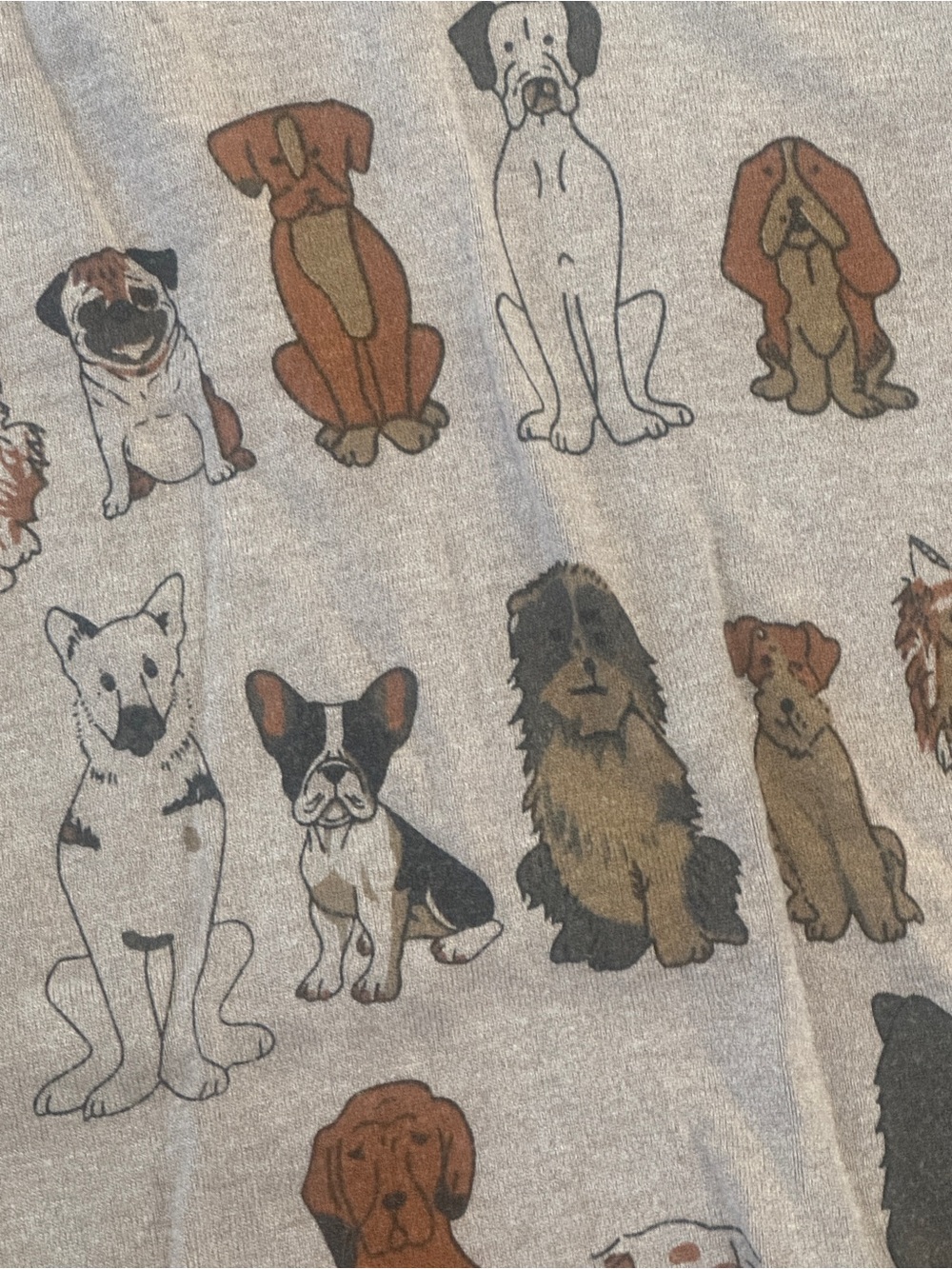 Cozy Dog Print Crewneck Sweater - Beige with Multicolor Dogs - Picture 2 of 4